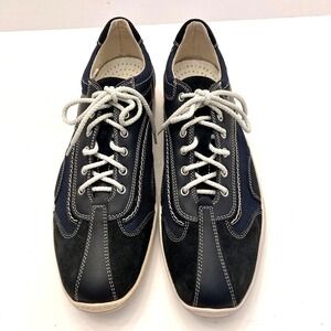 Valleverde Italian Sneakers Leather Suede Mens 10.4 EU 44 Blue Black European